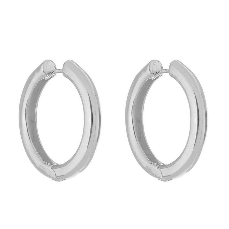 Brinco de Argola Yanca Folheado em Ródio Branco - Piuka