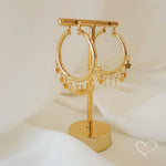 Brinco de Argola Yasmin Estrelas Folheado a Ouro 18k - Piuka