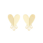 Brinco de Coração Melina Off White Folheado a Ouro 18k - Piuka