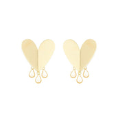 Brinco de Coração Melina Off White Folheado a Ouro 18k - Piuka