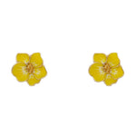 Brinco de Flor Amor Perfeito Amarelo - Piuka
