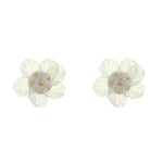 Brinco de Flor Hortênsia Branca - Piuka