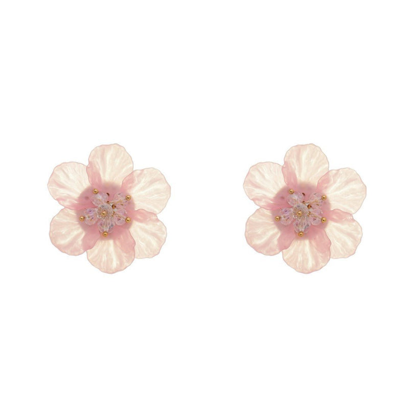 Brinco de Flor Hortênsia Rosa - Piuka
