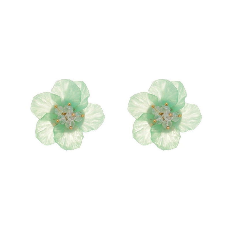 Brinco de Flor Hortênsia Verde - Piuka