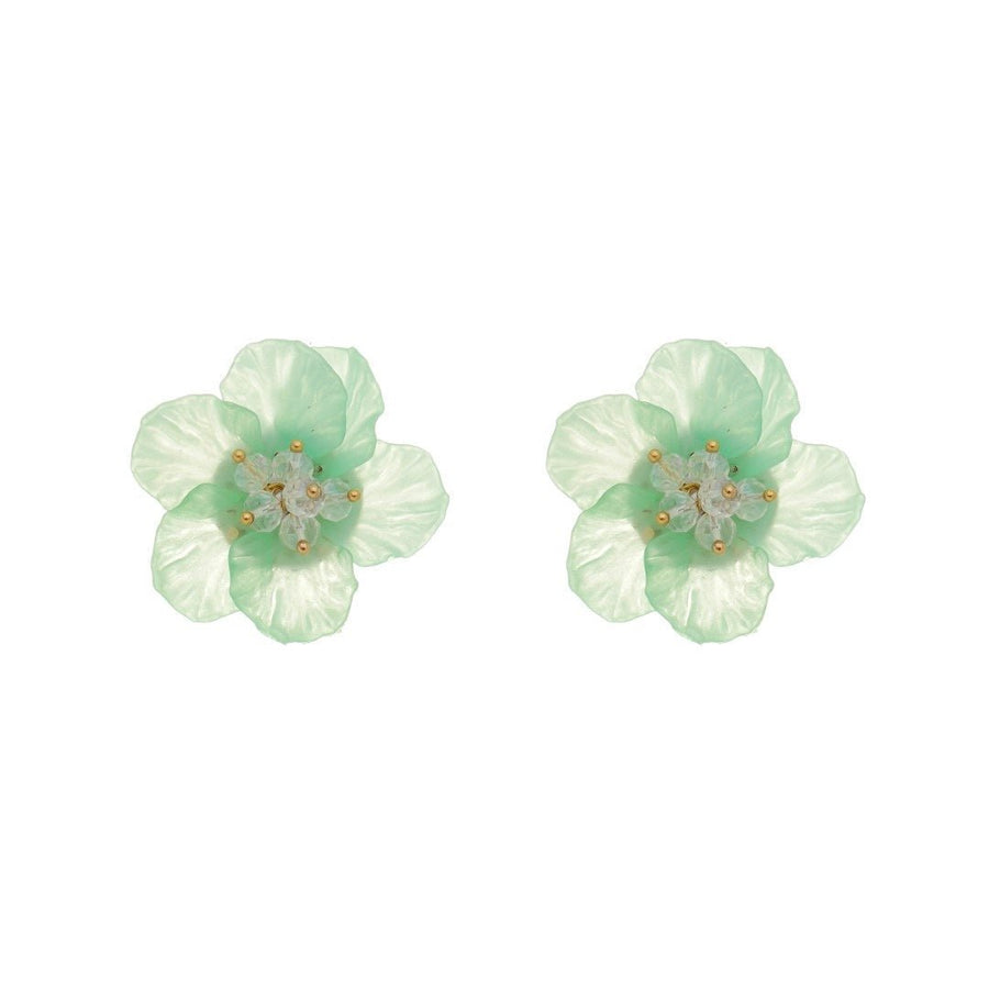 Brinco de Flor Hortênsia Verde - Piuka