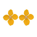 Brinco de Flor Magnólia Amarelo - Piuka