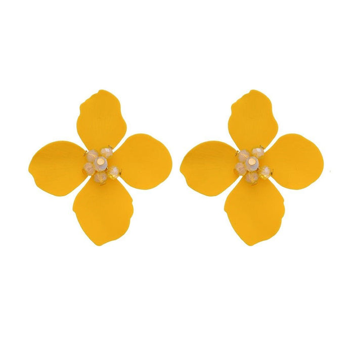 Brinco de Flor Magnólia Amarelo