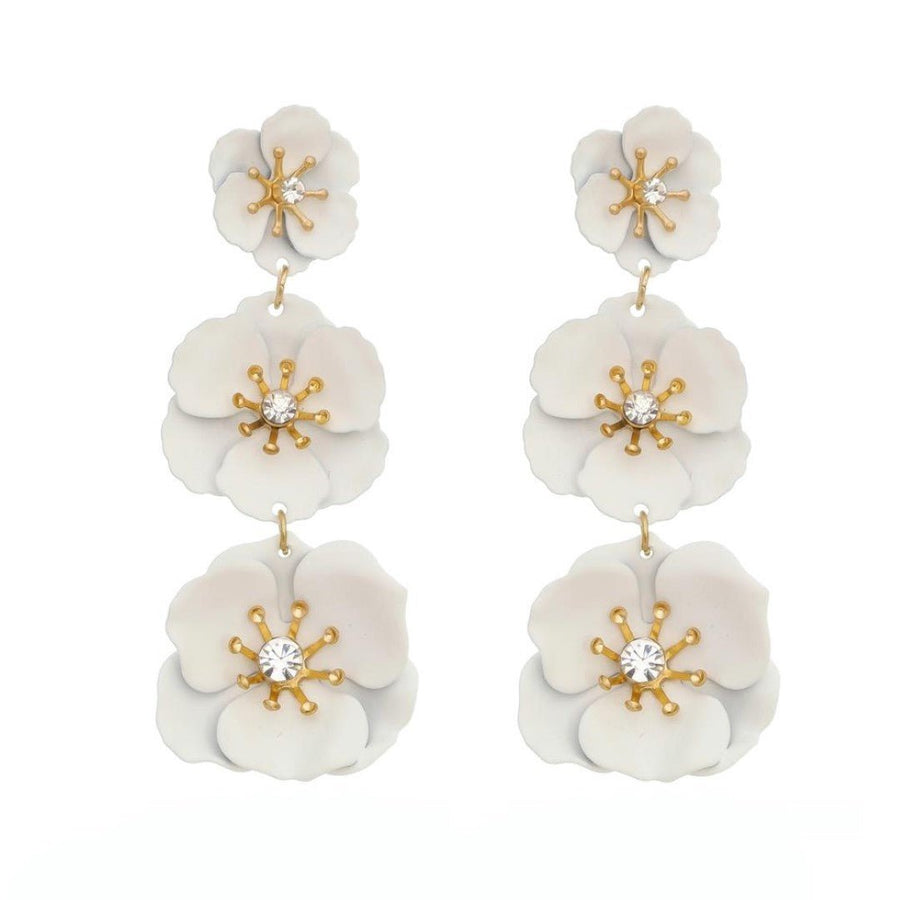 Brinco de Flor Malva Branco - Piuka