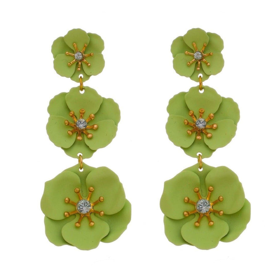 Brinco de Flor Malva Verde - Piuka