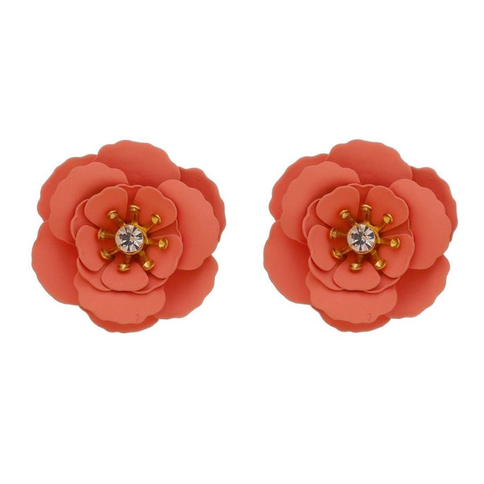 Brinco de Flor Peônia Rose