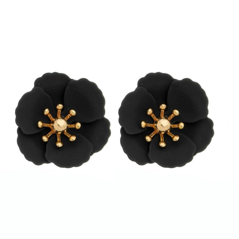 Brinco de Flor Petúnia Preto - Piuka