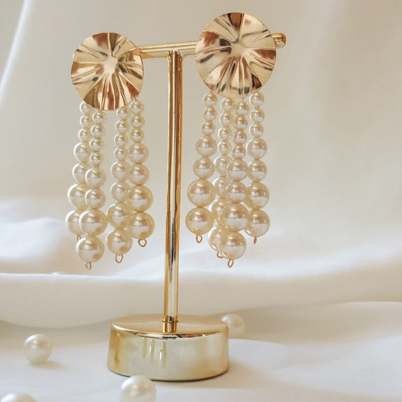 Brinco de Pérolas Ollivia Folheado a Ouro 18k - Piuka