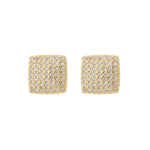 Brinco Débora Quadrado Zircônias Folheado a Ouro 18k - Piuka