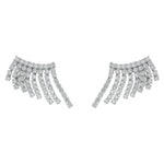 Brinco Ear Cuff Brigite Zircônias Franjas Folheado em Ródio Branco - Piuka