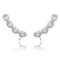 Brinco Ear Cuff Callie Gotas Zircônia Folheado em Ródio Branco - Piuka