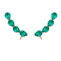 Brinco Ear Cuff Callie Gotas Zirconia Turmalina Folheado a Ouro 18k - Piuka