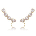 Brinco Ear Cuff Callie Gotas Zircônias Cristal Folheado a Ouro 18k - Piuka