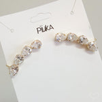 Brinco Ear Cuff Callie Gotas Zircônias Cristal Folheado a Ouro 18k - Piuka