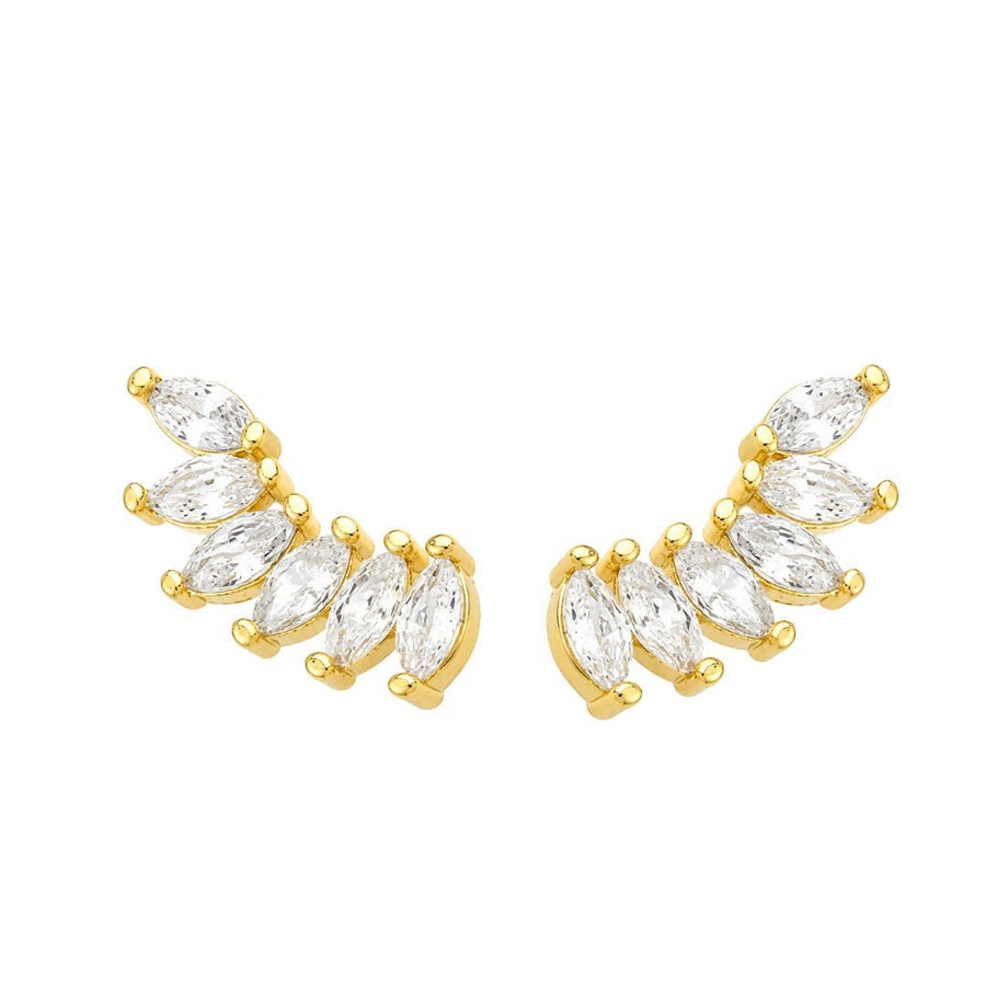 Brinco Ear Cuff Helena Zircônias Folheado a Ouro 18k - Piuka