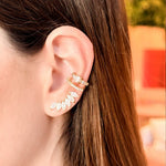 Brinco Ear Cuff Helena Zircônias Folheado a Ouro 18k - Piuka