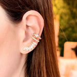 Brinco Ear Cuff Helena Zircônias Folheado a Ouro 18k - Piuka