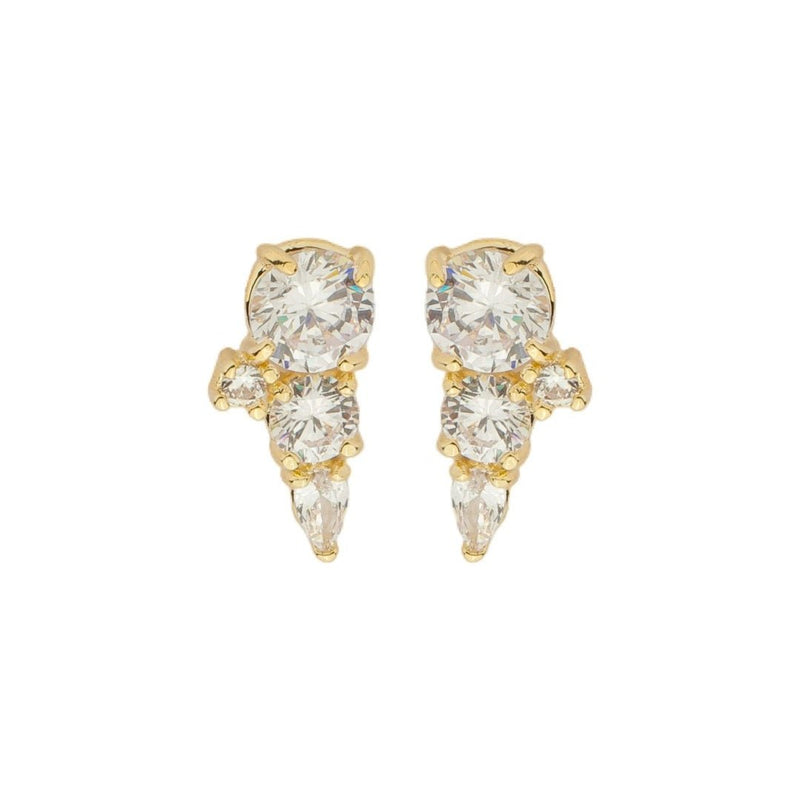 Brinco Ear Cuff Jade Zircônias Folheado a Ouro 18k - Piuka