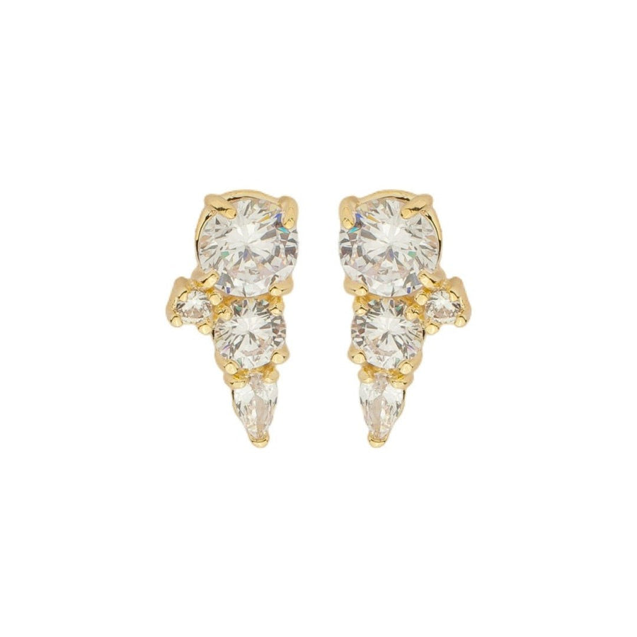 Brinco Ear Cuff Jade Zircônias Folheado a Ouro 18k - Piuka