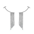 Brinco Ear Cuff Jenny Franjas Zircônias Folheado em Ródio Branco - Piuka