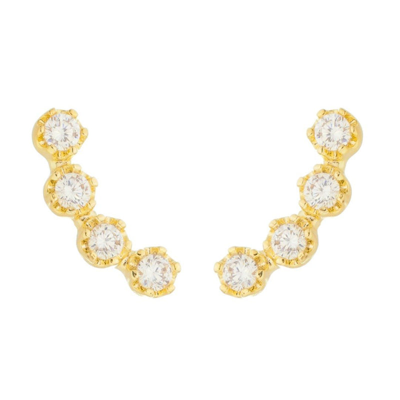 Brinco Ear Cuff July Zircônias Folheado a Ouro 18k - Piuka