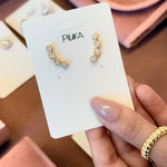 Brinco Ear Cuff July Zircônias Folheado a Ouro 18k - Piuka