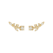 Brinco Ear Cuff July Zircônias Folheado a Ouro 18k - Piuka