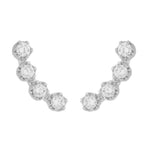 Brinco Ear Cuff July Zircônias Folheado em Ródio Branco - Piuka
