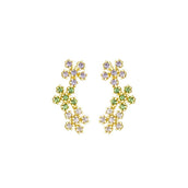 Brinco Ear Cuff Laís Flores Zircônias Coloridas Folheado a Ouro 18k - Piuka