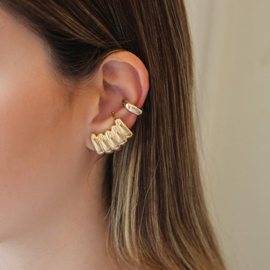 Brinco Ear Cuff Lara Folheado a Ouro 18k - Piuka