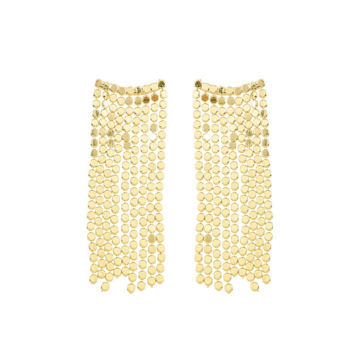 Brinco Ear Cuff Marcela Franjas Folheado a Ouro 18k