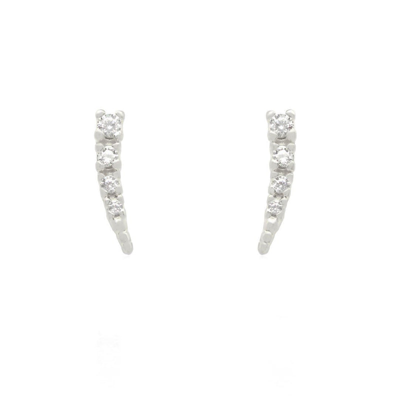 Brinco Ear Cuff Mini Ceci Zircônias Folheado em Ródio Branco - Piuka