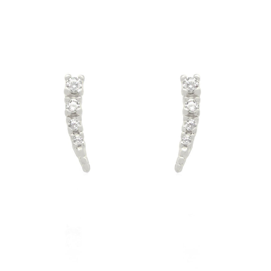 Brinco Ear Cuff Mini Ceci Zircônias Folheado em Ródio Branco - Piuka