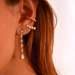 Brinco Ear Cuff Sofia Ponto de Luz Zircônias Folheado a Ouro 18k - Piuka