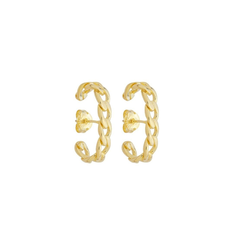 Brinco Ear Hook Brooke Elos Folheado a Ouro 18k - Piuka