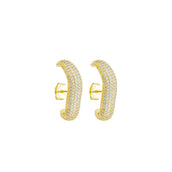 Brinco Ear Hook Lorena Zircônias Folheado a Ouro 18k - Piuka