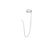 Brinco Ear Line Unitário Laís Zircônias Folheado em Ródio Branco - Piuka