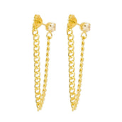 Brinco Ear Line Yara P Ponto de Luz Zircônia Folheado a Ouro 18k - Piuka