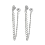 Brinco Ear Line Yara P Ponto de Luz Zircônia Folheado em Ródio Branco - Piuka