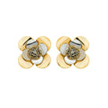 Brinco Flor Eloá G Folheado a Ouro 18k Folheado em Ródio Branco - Piuka