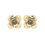 Brinco Flor Eloá G Folheado a Ouro 18k Folheado em Ródio Branco - Piuka
