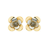 Brinco Flor Eloá G Folheado a Ouro 18k Folheado em Ródio Branco - Piuka