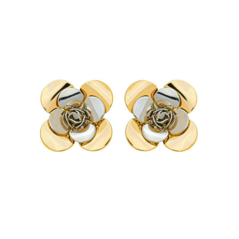 Brinco Flor Eloá G Folheado a Ouro 18k Folheado em Ródio Branco - Piuka