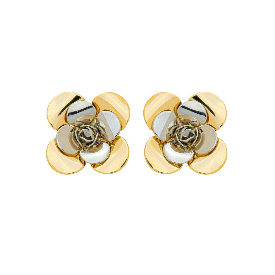 Brinco Flor Eloá G Folheado a Ouro 18k Folheado em Ródio Branco - Piuka