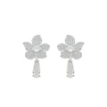 Brinco Flor Penélope Zircônias Folheado em Ródio Branco - Piuka