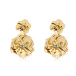 Brinco Flor Tulipa Dourado Piuka - Piuka